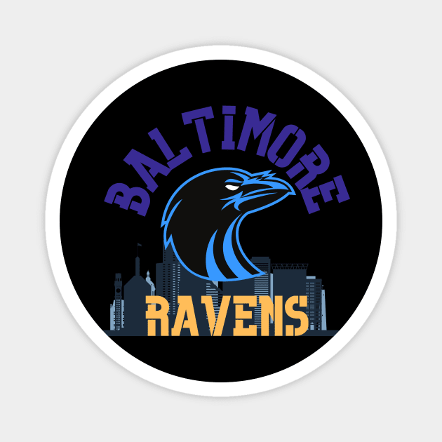 Baltimore ravens Magnet by Benjamin Customs